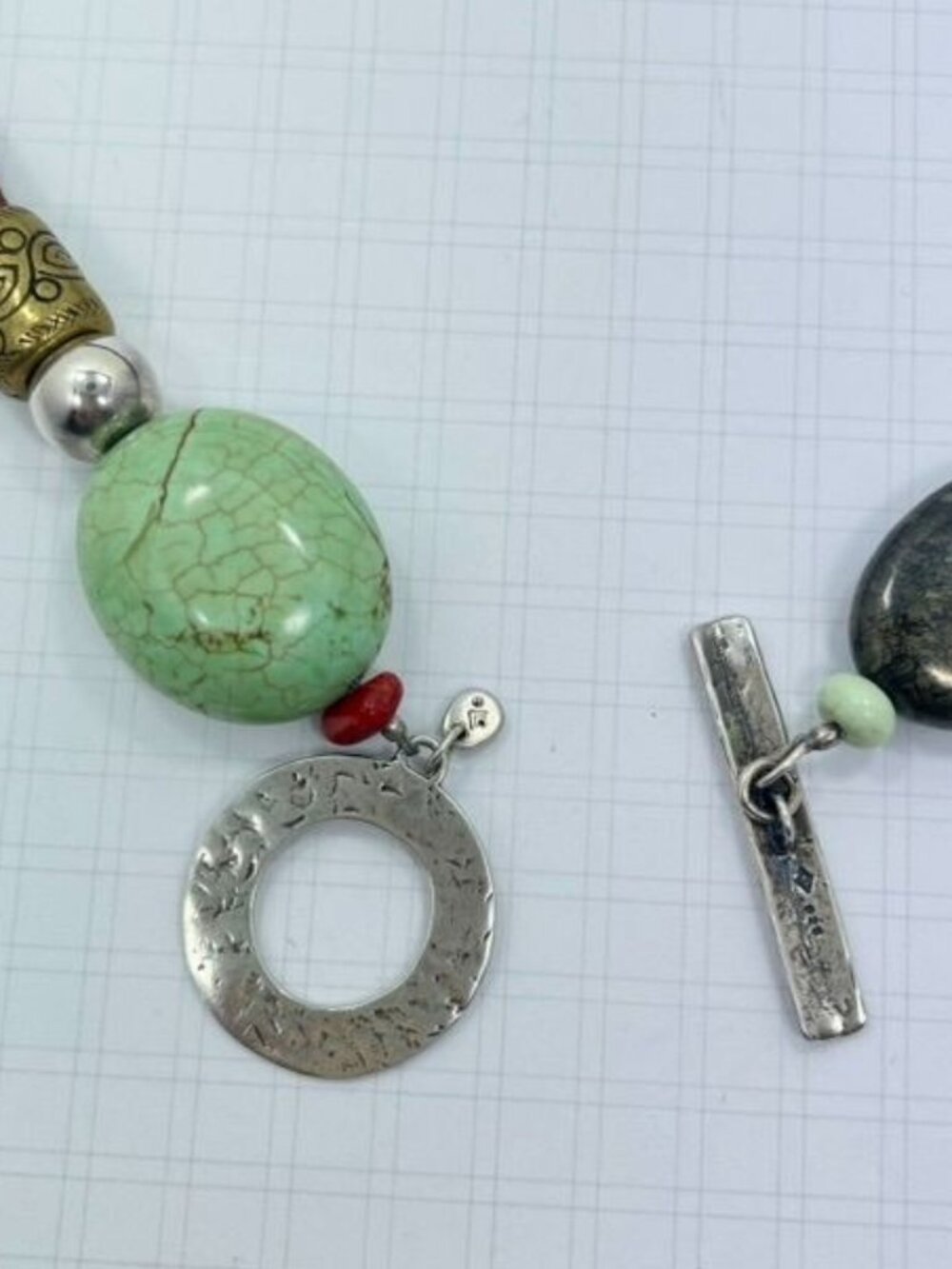 Retired Silpada N1891 Boho Multi-Strand Gemstone Necklace Sterling Toggle 18" - Picture 7 of 7